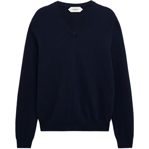 Pringle of Scotland maglione in cashmere con scollo a v - blu