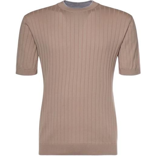 Eleventy t-shirt a coste - toni neutri