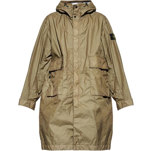 Stone Island cappotto membrana 3l tc con cappuccio - verde