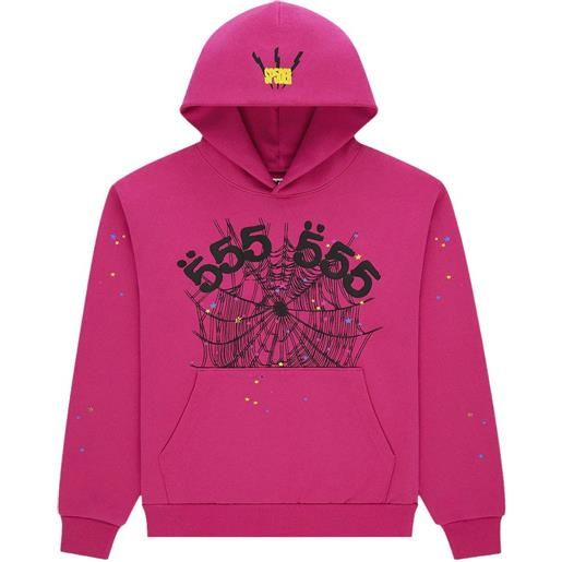 SP5DER felpa con stampa e cappuccio - rosa