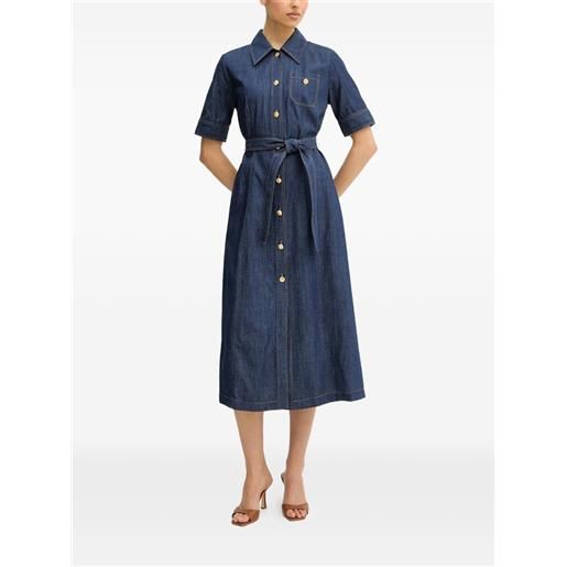 LUISA SPAGNOLI abito midi periodico denim - blu
