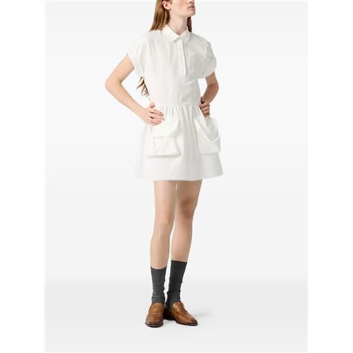 Miu Miu abito corto con decorazione - bianco