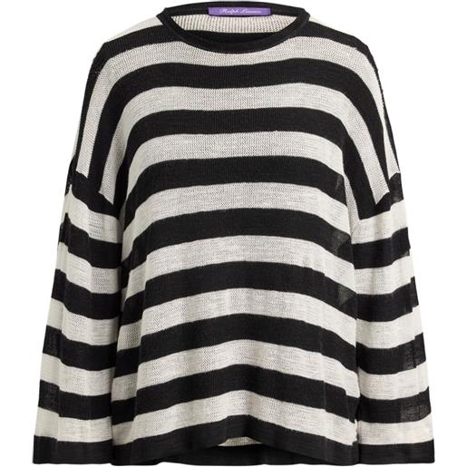 Ralph Lauren Collection maglione girocollo a righe - nero