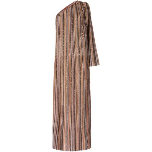 Missoni abito monospalla a righe - marrone