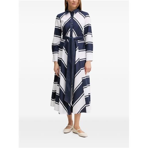 Joseph Ribkoff abito midi a righe con cintura - blu