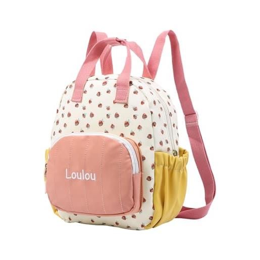 Lam Hub Fong zaino per bambini personalizzato zaino per la scuola con il nome bambini della scuola materna zaino carino regalo per bambini (22 * 28 cm)