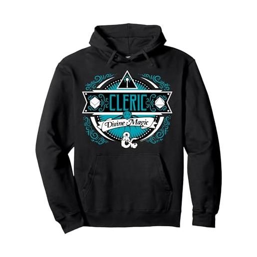Dungeons & Dragons cleric divine magic logo felpa con cappuccio, unisex per adulti, nero, s