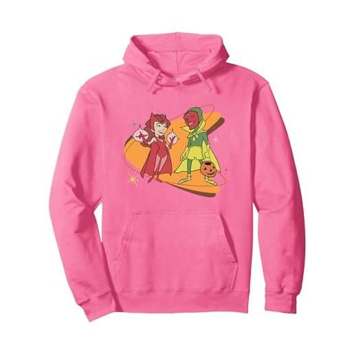 Marvel wanda. Vision scarlet witch & vision retro 50s felpa con cappuccio, unisex per adulti, bordeaux, m