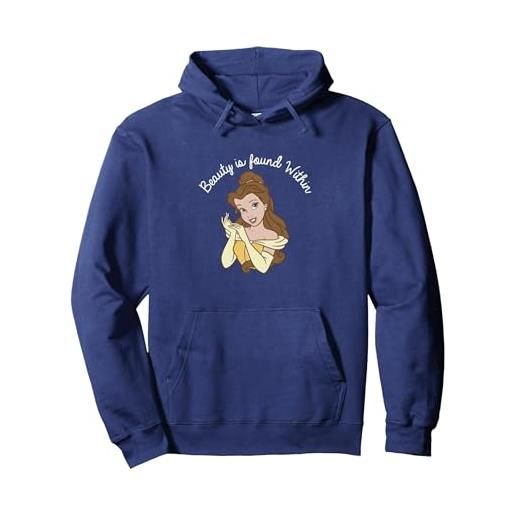 Disney beauty and the beast collegiate belle felpa con cappuccio, unisex per adulti, navy, xxl