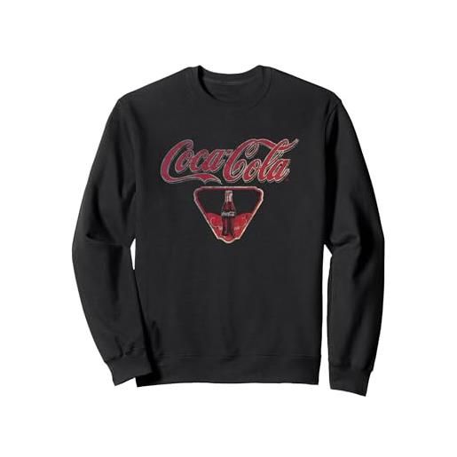 Coca Cola logo bottiglia vintage felpa, unisex per adulti, navy, xxl