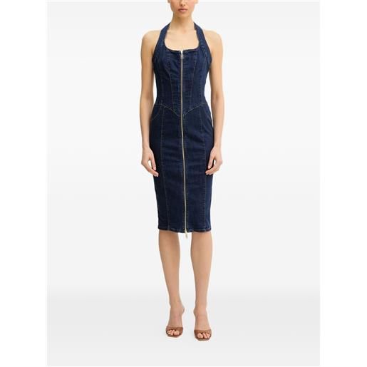 FRACOMINA abito midi smanicato con zip - blu