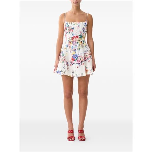 Camilla abito con stampa a fiori - bianco