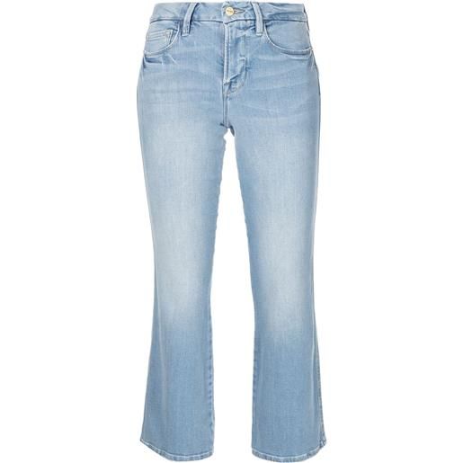 FRAME jeans crop a vita media - blu