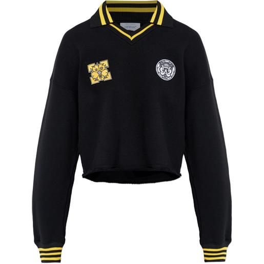 Off-White maglione crop con applicazione - nero