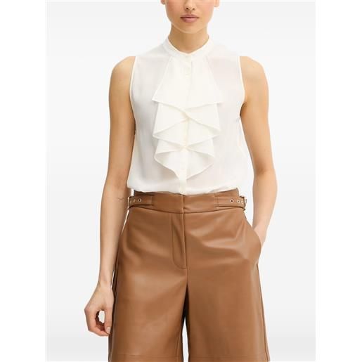 LUISA SPAGNOLI camicia burrata con ruches - toni neutri