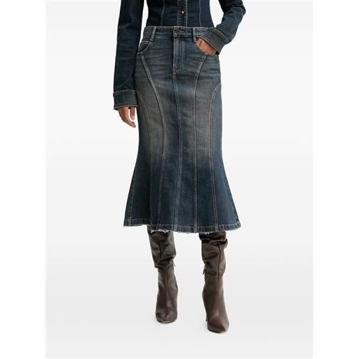 Miss Sixty gonna midi denim con inserti - blu