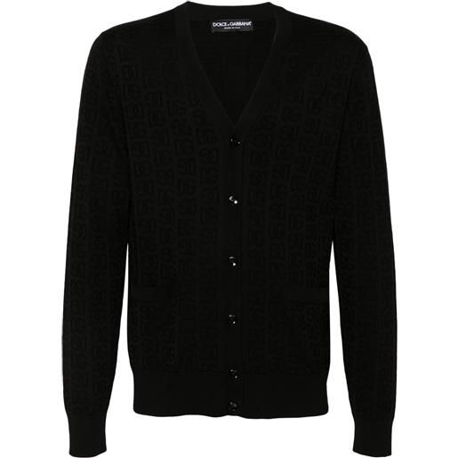 Dolce & Gabbana cardigan con monogramma jacquard - nero