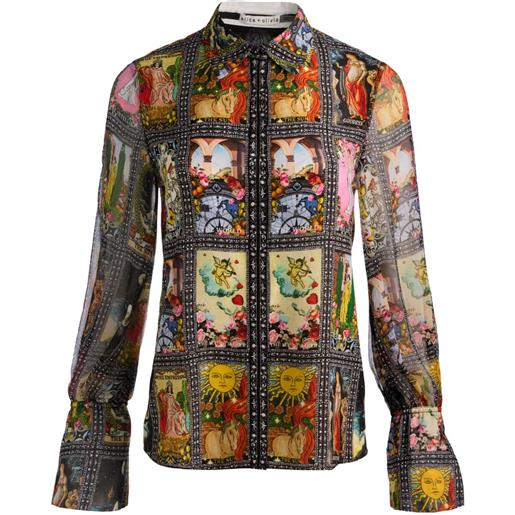 alice + olivia camicia wan con spacco - nero