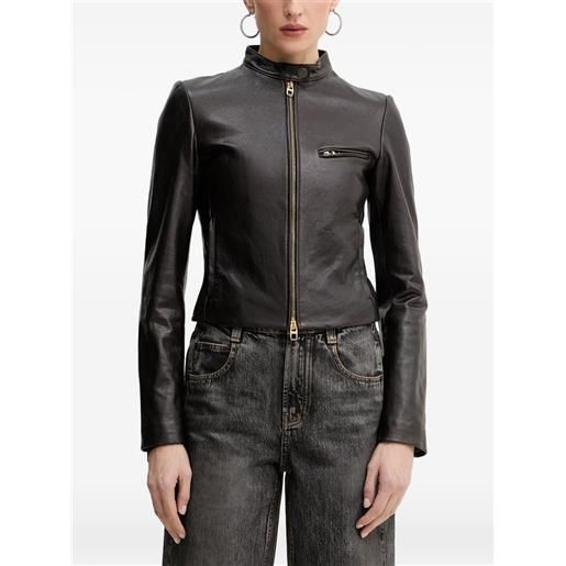 Miss Sixty giacca di pelle con zip - marrone
