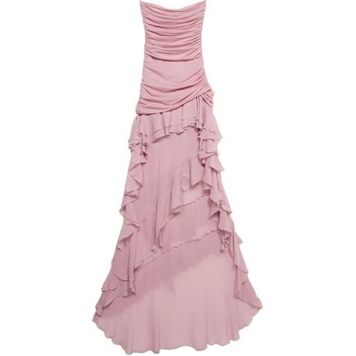 Blumarine abito da sera con ruches - rosa