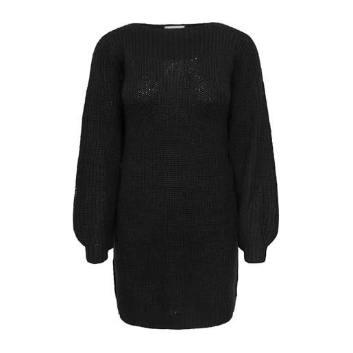 JDY jdywhitney megan l/s boat dress knt noos, vestito donna, nero (schwarz), xs