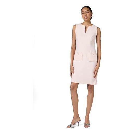 Karl lagerfeld paris - abito da donna in tweed con tasche - rosa - 44