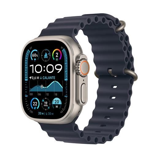 Apple watch ultra 2 gps + cellular 49mm cassa in titanio con navy ocean band