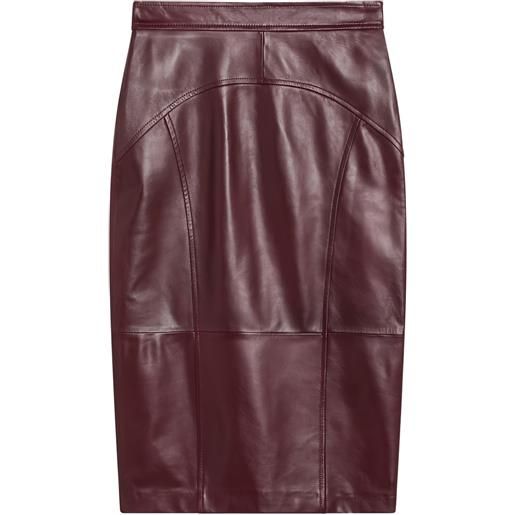 Max Mara gonna a matita in pelle - rosso