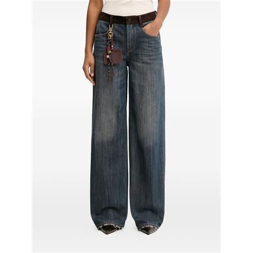Miss Sixty jeans dritti con design patchwork - blu