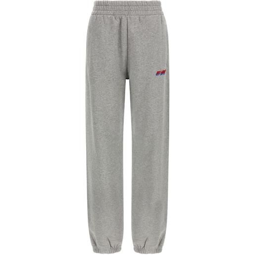 Off-White pantaloni sportivi con ricamo - grigio