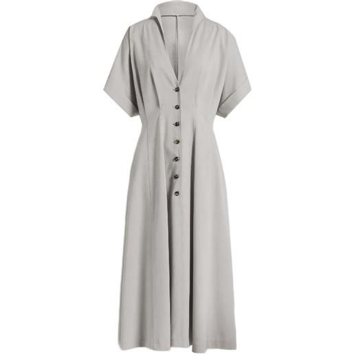 Alberta Ferretti abito midi con scollo a v - grigio