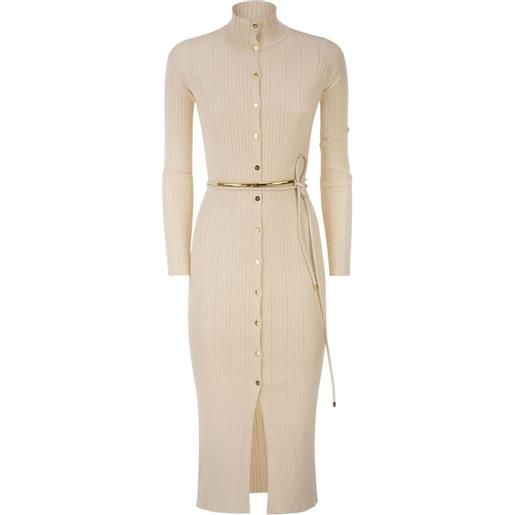 Elisabetta Franchi abito a coste - toni neutri