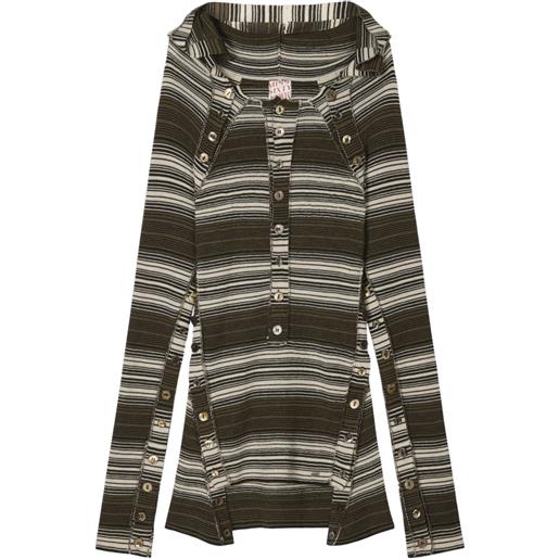 Miss Sixty top a righe con cappuccio - marrone