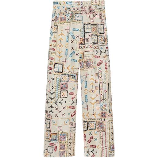 MOMONÌ pantaloni dritti con stampa - toni neutri