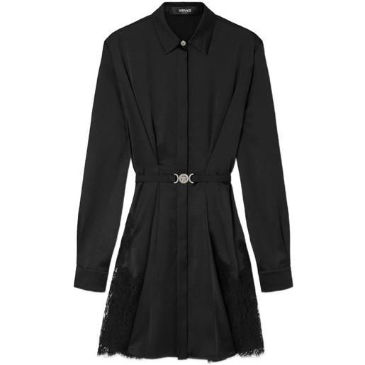 Versace abito midi con cintura - nero