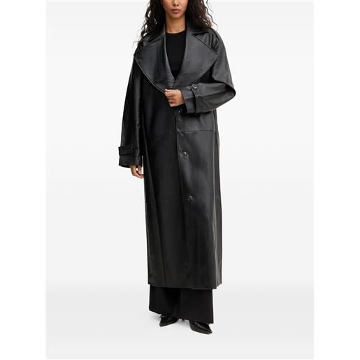 Bardot cappotto con bottoni - nero