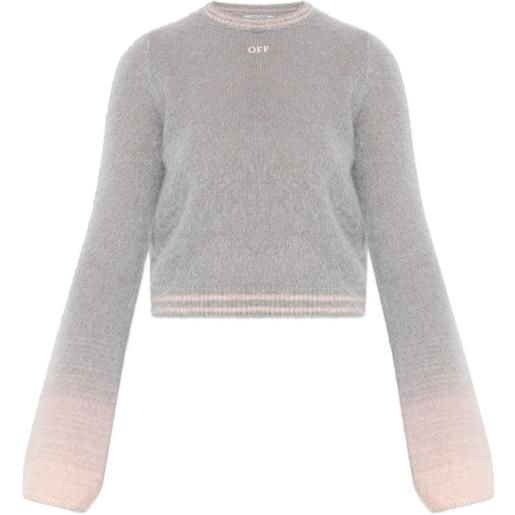 Off-White maglione con decorazione logo - grigio