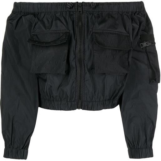 RED Valentino giacca crop con spalle scoperte - nero