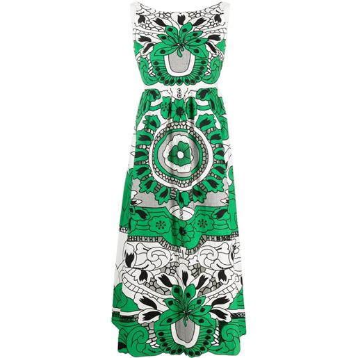 RED Valentino abito midi a fiori - bianco