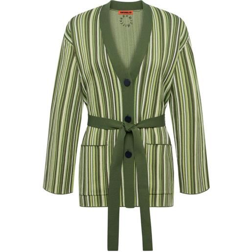 Simon Miller cardigan a righe max con cintura - verde