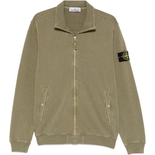 Stone Island felpa con zip e tasca - verde