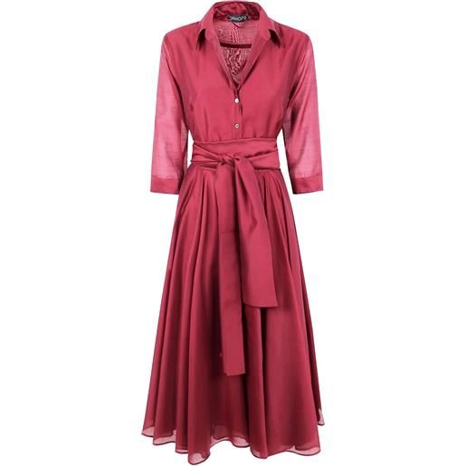 DRHOPE abito midi con cintura - rosso