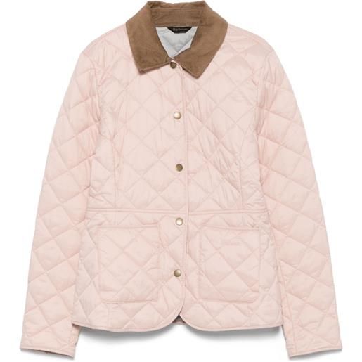 Barbour giacca trapuntata deveron con colletto a coste - rosa