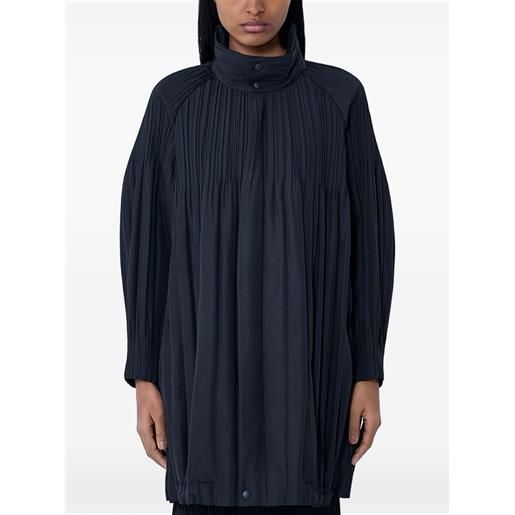 Pleats Please Issey Miyake cappotto a collo alto - nero
