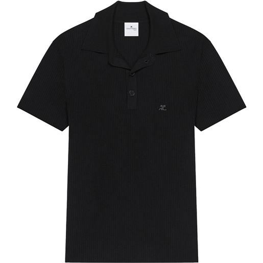 Courrèges polo in maglia - nero