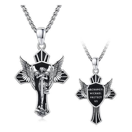Collana VIKI LYNN Argento 925 Con Ciondolo Stella Blu E Topazio: Placcato Oro Bianco 18k, Regalo Donna, Catena 42+3cm