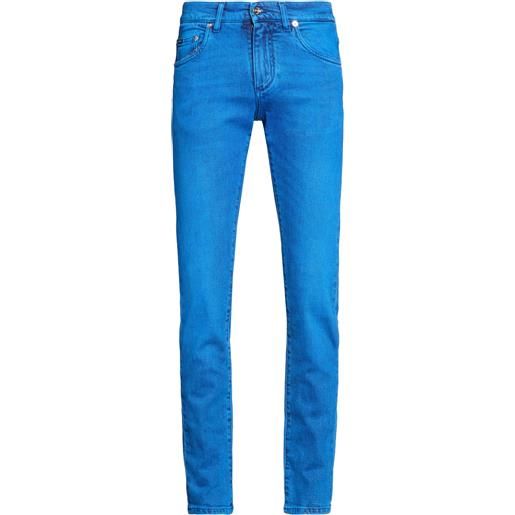 A. Salvarini Jeans Uomo Basic Stretch Slim, Azzurro, 36W X 30L, 98% Cotone 2% Elastan, 5 Tasche