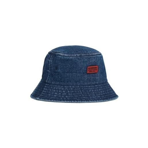 Superdry cappello da pescatore da donna, effetto sbiadito, denim blu slavato, taglia unica