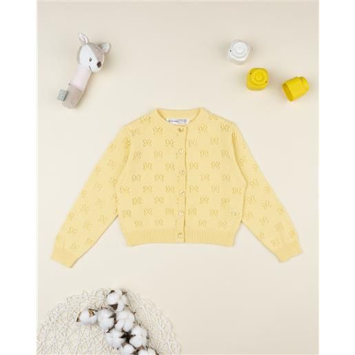 Prénatal cardigan giallo bambina traforato