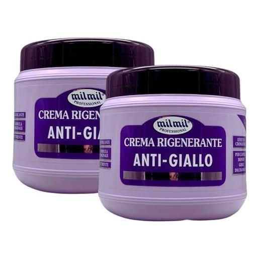 FEI FAN crema rigenerante per capelli biondi, grigi o decolorati anti-giallo. Aiuta a contrastare i riflessi indesiderati dei toni giallognoli, lasciando i capelli morbidi e luminosi 750ml (2 barattoli)